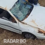 Motorista de Cascavel escapa ileso após capotamento na BR-163 perto de Toledo