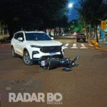 Motociclista fica ferido em colisão frontal com carro na Vila Industrial em Toledo