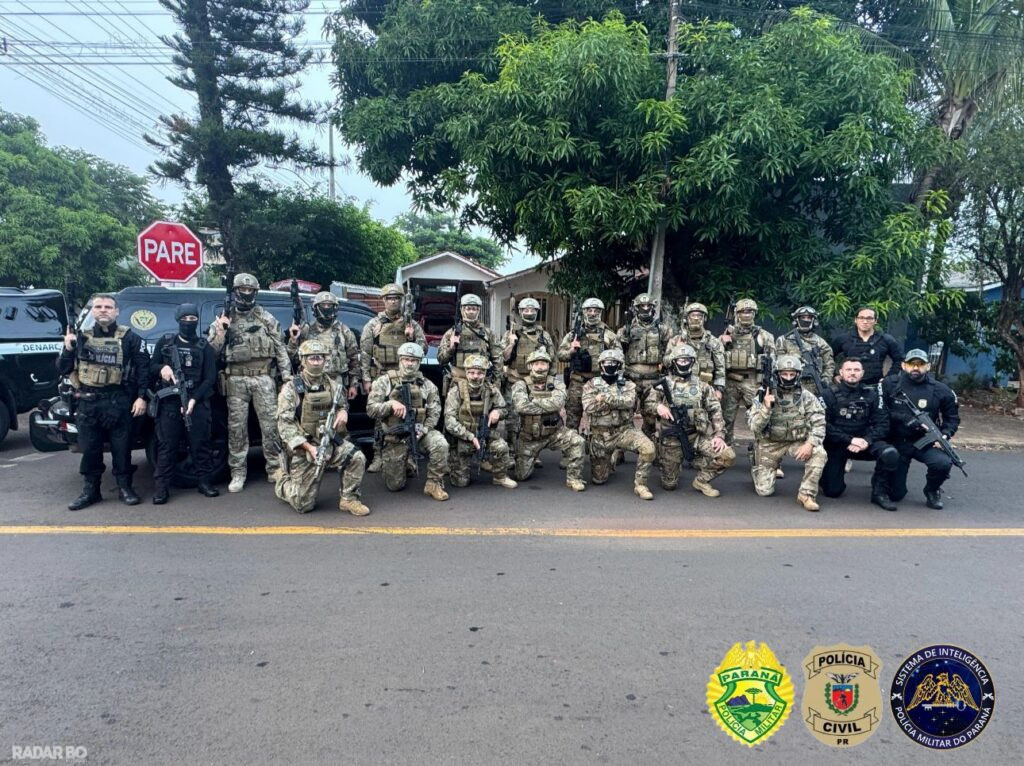 Foz do Iguaçu e Matinhos são alvos de operação conjunta da Polícia Civil e Militar contra organização criminosa