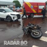 Moto e Nissan Kicks colidem em cruzamento de Toledo