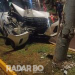 Motorista de SC perde controle e acerta poste na Maripá durante a madrugada em Toledo