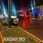 Motorista de SC perde controle e acerta poste na Maripá durante a madrugada em Toledo