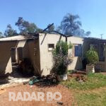 Casa é totalmente destruída por incêndio em Concórdia do Oeste