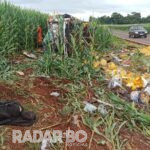 Falha mecânica causa tombamento de caminhão na PR-581 perto de Tupãssi