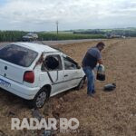 Motorista de Cascavel escapa ileso após capotamento na BR-163 perto de Toledo