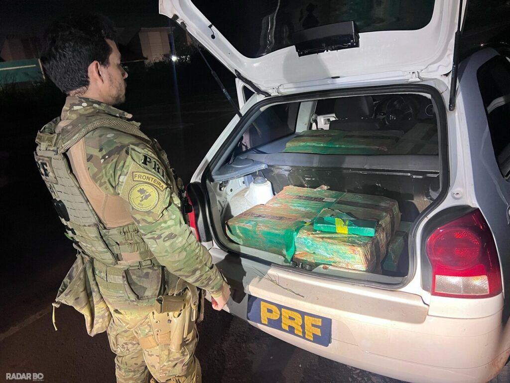 PRF apreende 305 kg de maconha em carro próximo a Toledo