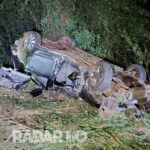 Carro com família capota na PR-317 entre Toledo e Ouro Verde do Oeste