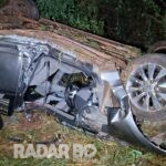 Carro com família capota na PR-317 entre Toledo e Ouro Verde do Oeste