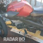 Jovem de 20 anos é socorrido após acidente de moto no centro de Toledo