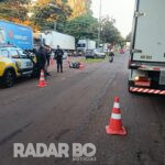 Motociclista fica gravemente ferido em colisão traseira com caminhão em Toledo