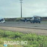 Renault Master tomba na rodovia que liga Toledo a Marechal Cândido Rondon