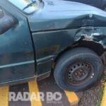 Jovem de 20 anos é socorrido após acidente de moto no centro de Toledo