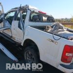 Jovem de 24 anos fica ferido em capotamento de caminhonete na BR-163, em Toledo