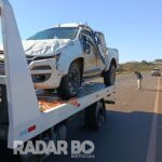 Jovem de 24 anos fica ferido em capotamento de caminhonete na BR-163, em Toledo