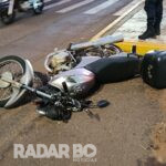 Motociclista sofre ferimentos leves após colisão no Jardim La Salle
