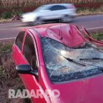 Motorista fica ferido em capotamento na BR-163 entre Toledo e Marechal Cândido Rondon