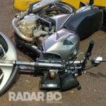 Motociclista sofre ferimentos leves após colisão no Jardim La Salle