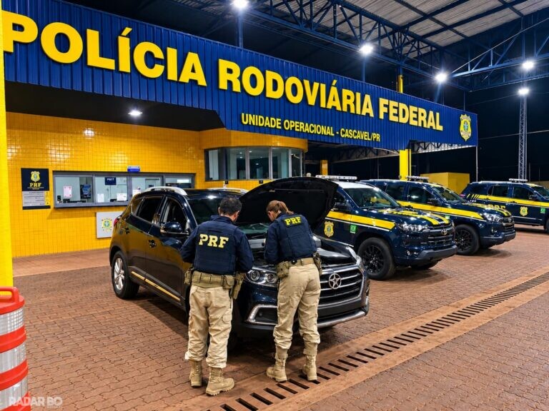 PRF recupera caminhonete roubada com placas clonadas e prende motorista na BR-277 em Cascavel