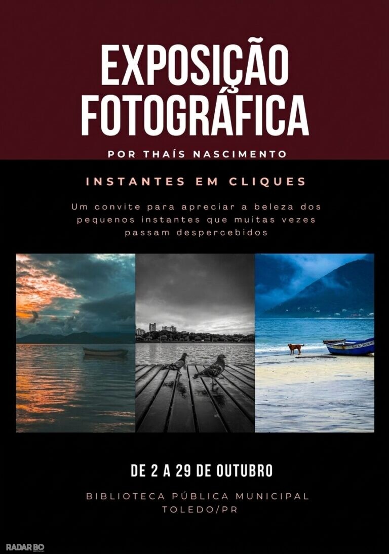 ARTE, FOTOGRAFIA E CRIATIVIDADE GANHAM ESPAÇO EM TOLEDO COM EXPOSIÇÕES GRATUITAS ATÉ DEZEMBRO