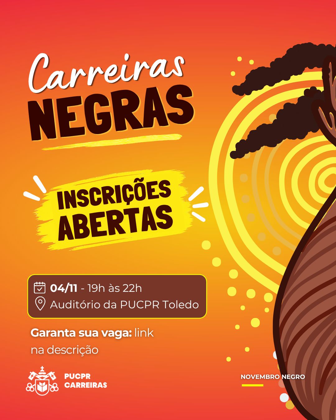 PUCPR Toledo promove encontro sobre trajetórias profissionais e representatividade negra